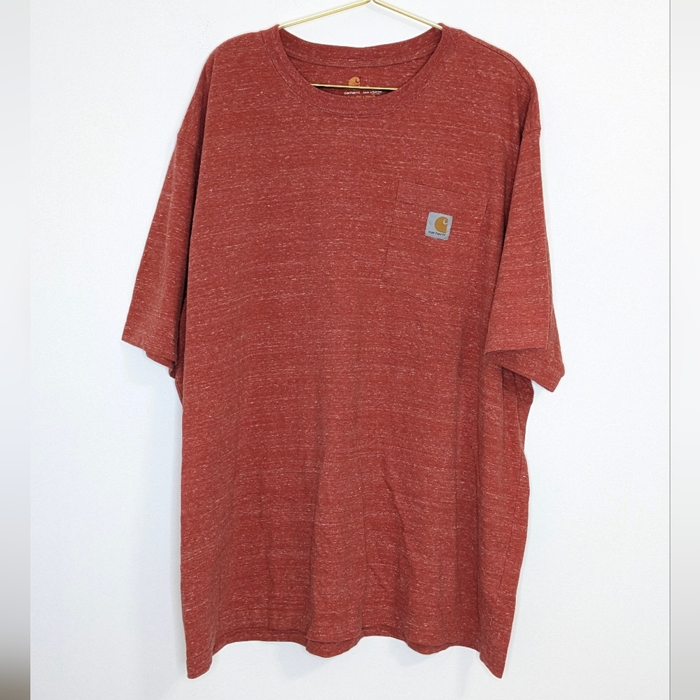 Carhartt K87 2XL Red‎ Heathered Original Fit T-shirt w/ Front Pocket